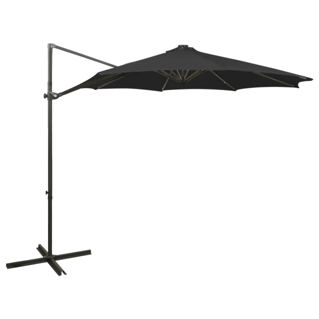 Cantilever Garden Parasol With Pole And Led Lights 300 Cm