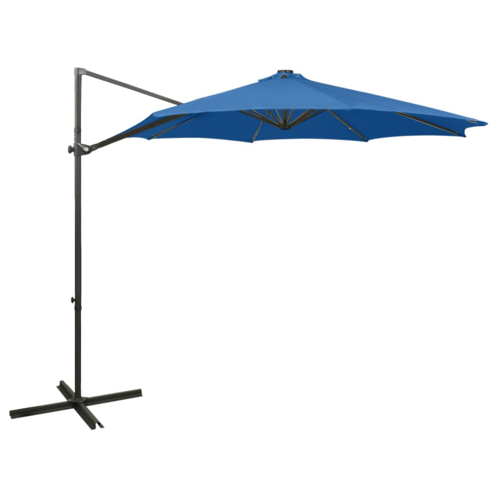 Cantilever Garden Parasol With Pole And Led Lights 300 Cm