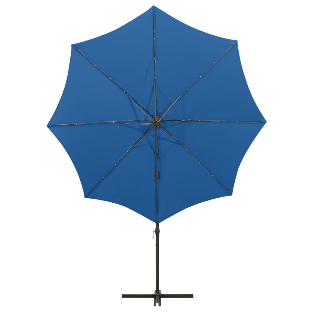 Cantilever Garden Parasol With Pole And Led Lights 300 Cm
