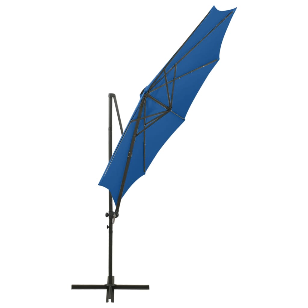 Cantilever Garden Parasol With Pole And Led Lights 300 Cm