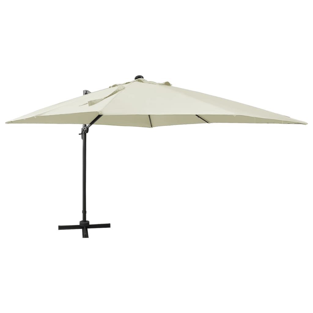 Cantilever Garden Parasol With Pole And Led Lights 300 Cm