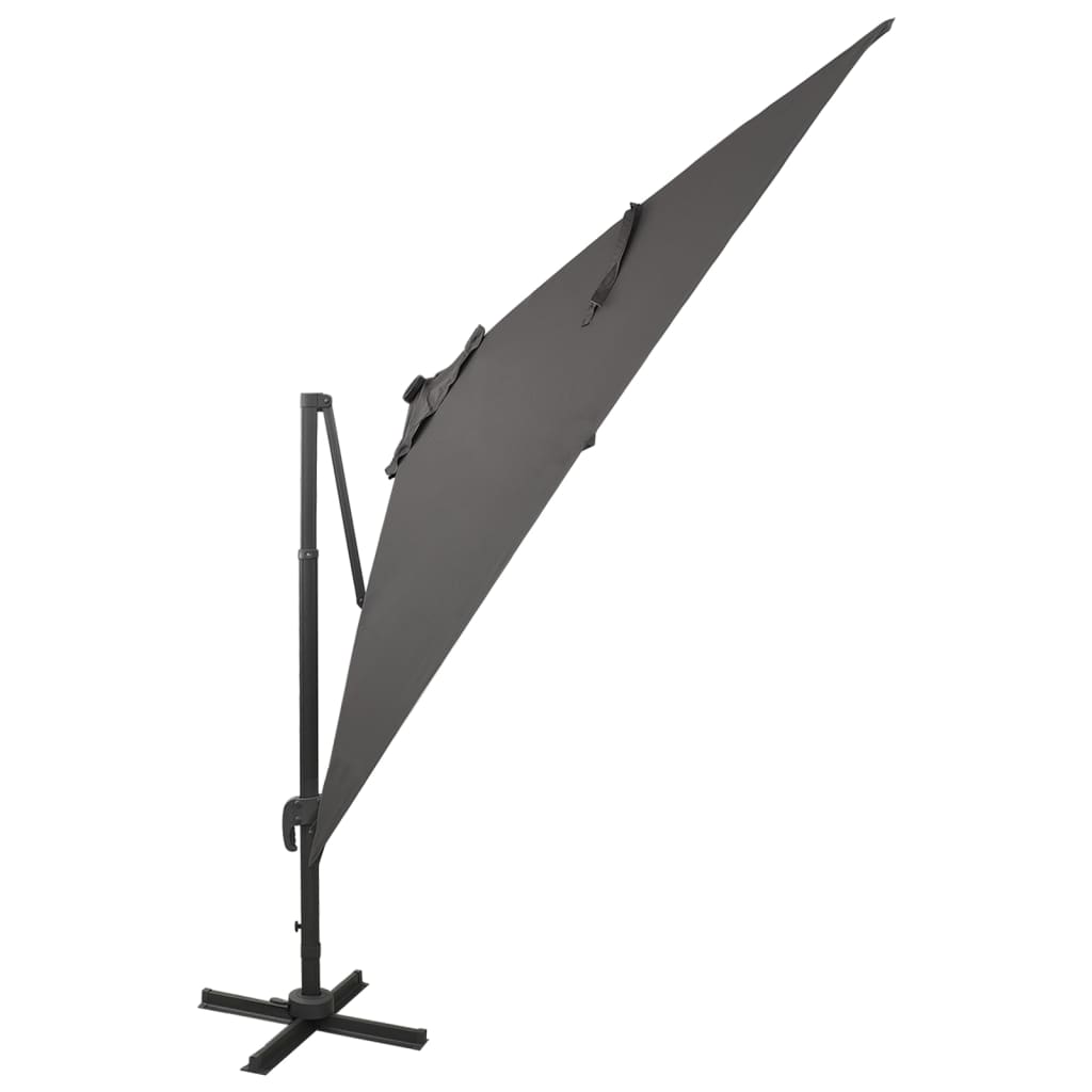 Cantilever Garden Parasol With Pole And Led Lights 300 Cm
