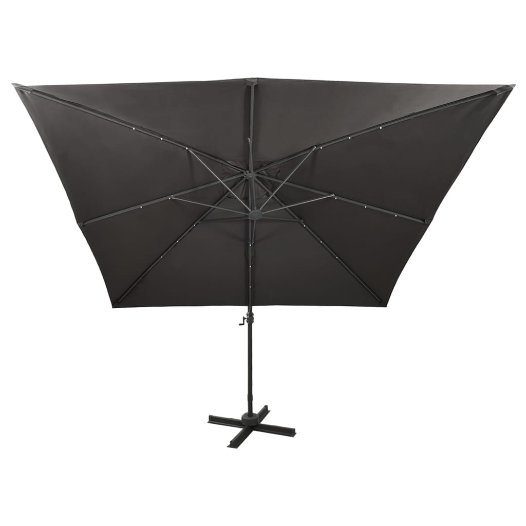 Cantilever Garden Parasol With Pole And Led Lights 300 Cm