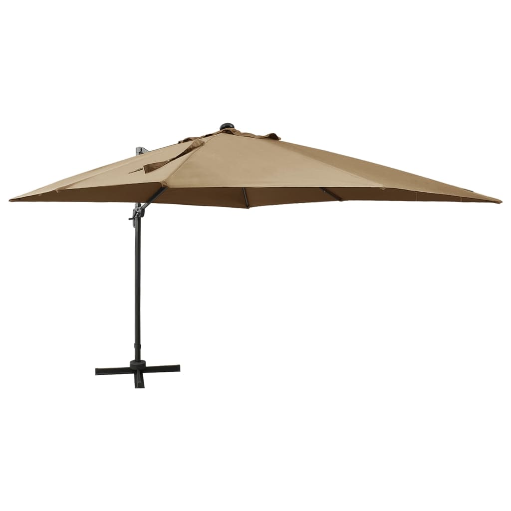 Cantilever Garden Parasol With Pole And Led Lights 300 Cm