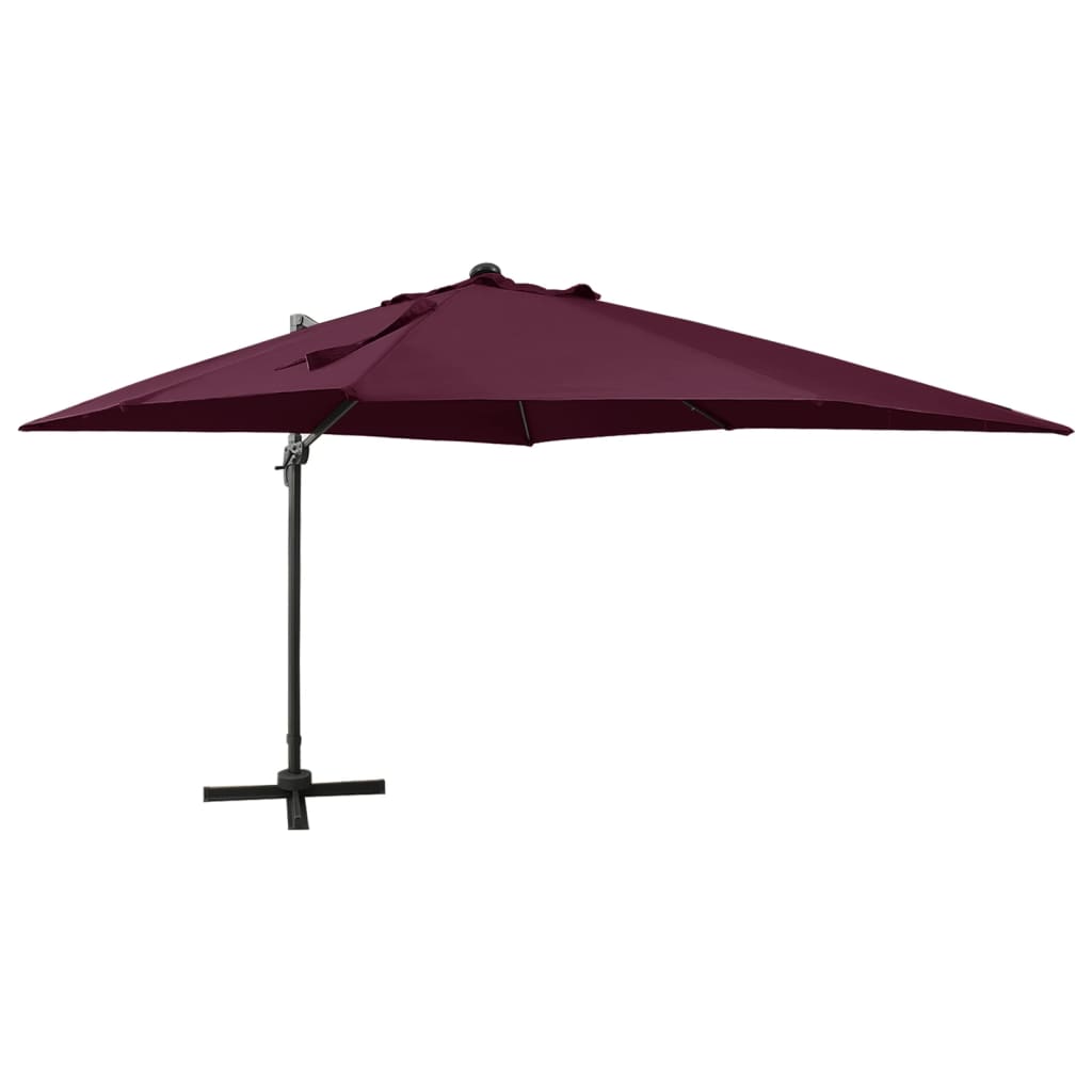 Cantilever Garden Parasol With Pole And Led Lights 300 Cm
