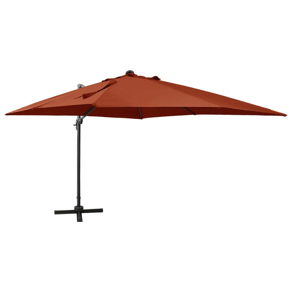 Cantilever Garden Parasol With Pole And Led Lights 300 Cm