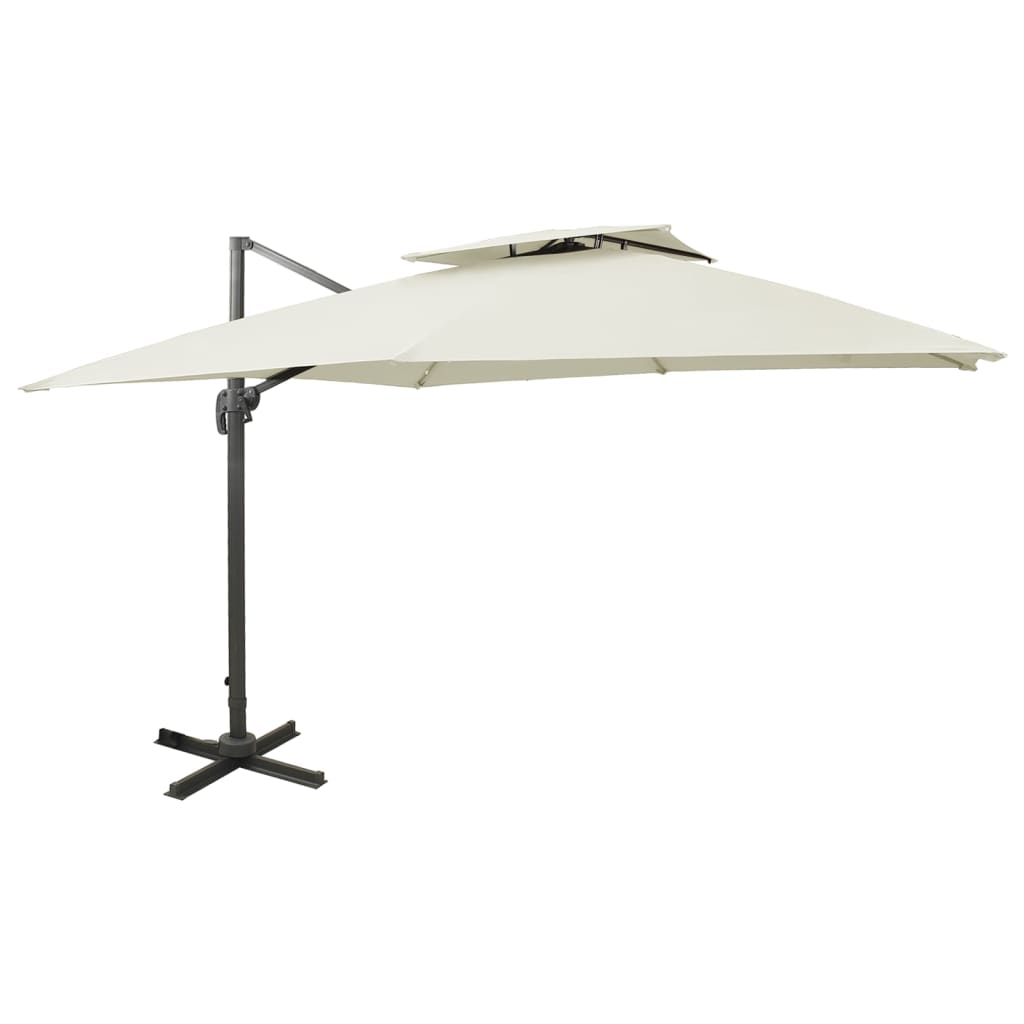 Cantilever Garden Parasol With Double Top 400X300 Cm