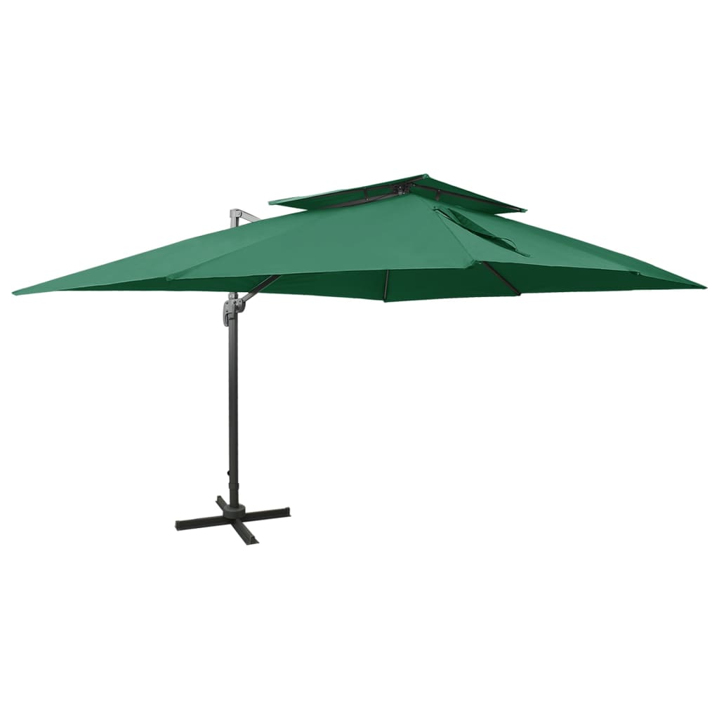 Cantilever Garden Parasol With Double Top 400X300 Cm