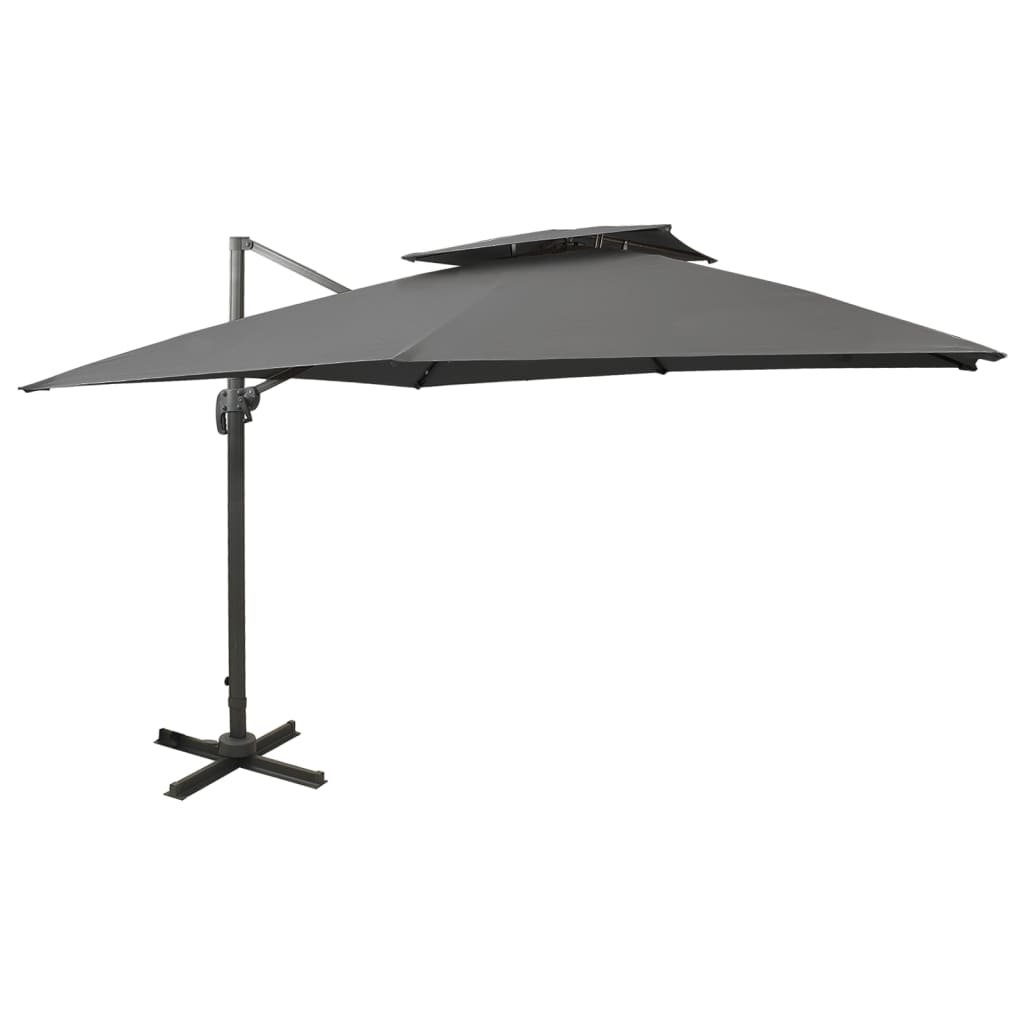 Cantilever Garden Parasol With Double Top 400X300 Cm
