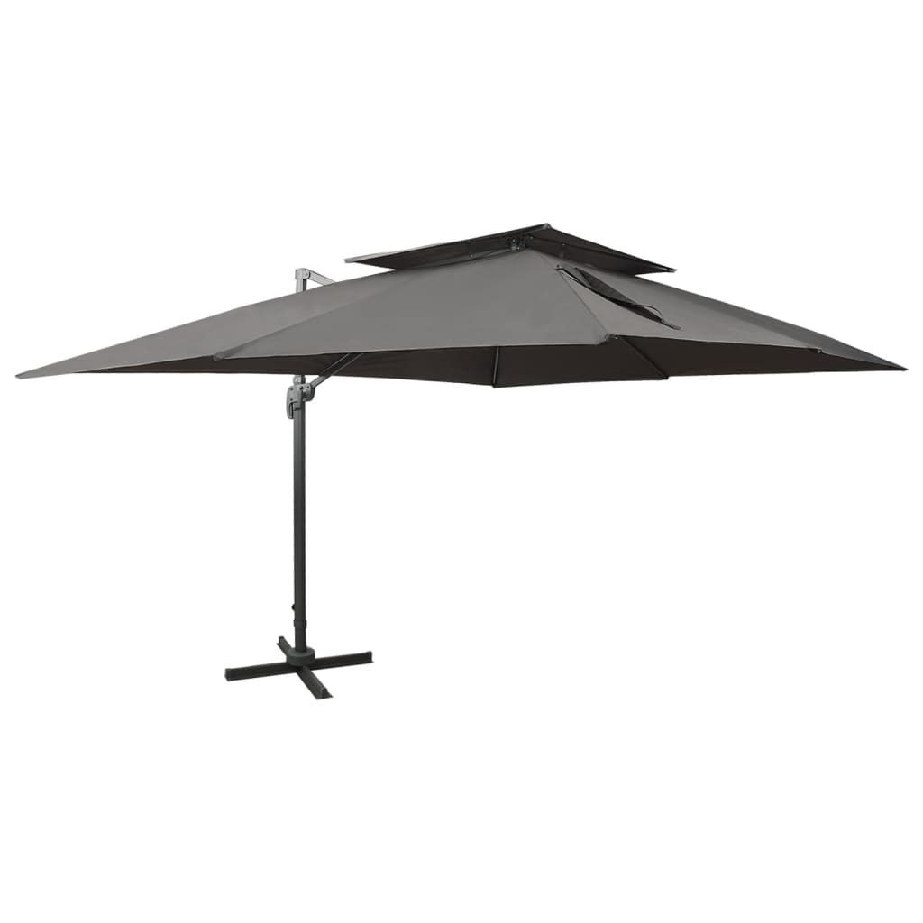 Cantilever Garden Parasol With Double Top 400X300 Cm