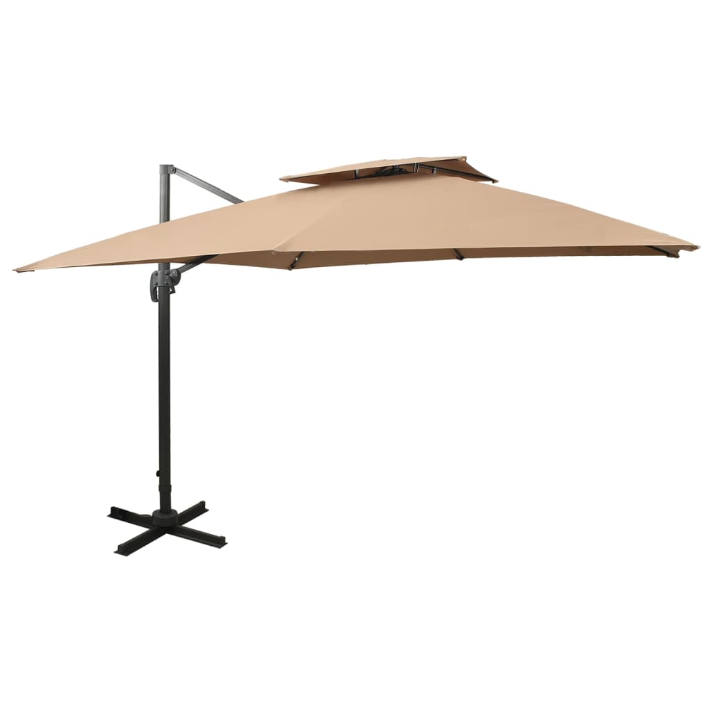 Cantilever Garden Parasol With Double Top 400X300 Cm