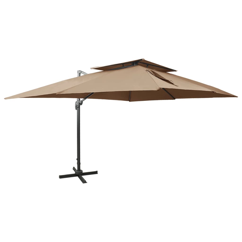 Cantilever Garden Parasol With Double Top 400X300 Cm
