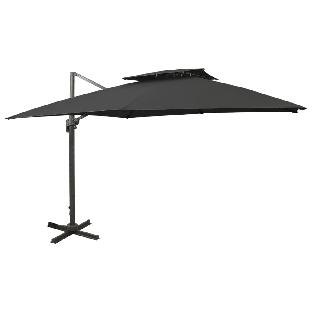 Cantilever Garden Parasol With Double Top 400X300 Cm