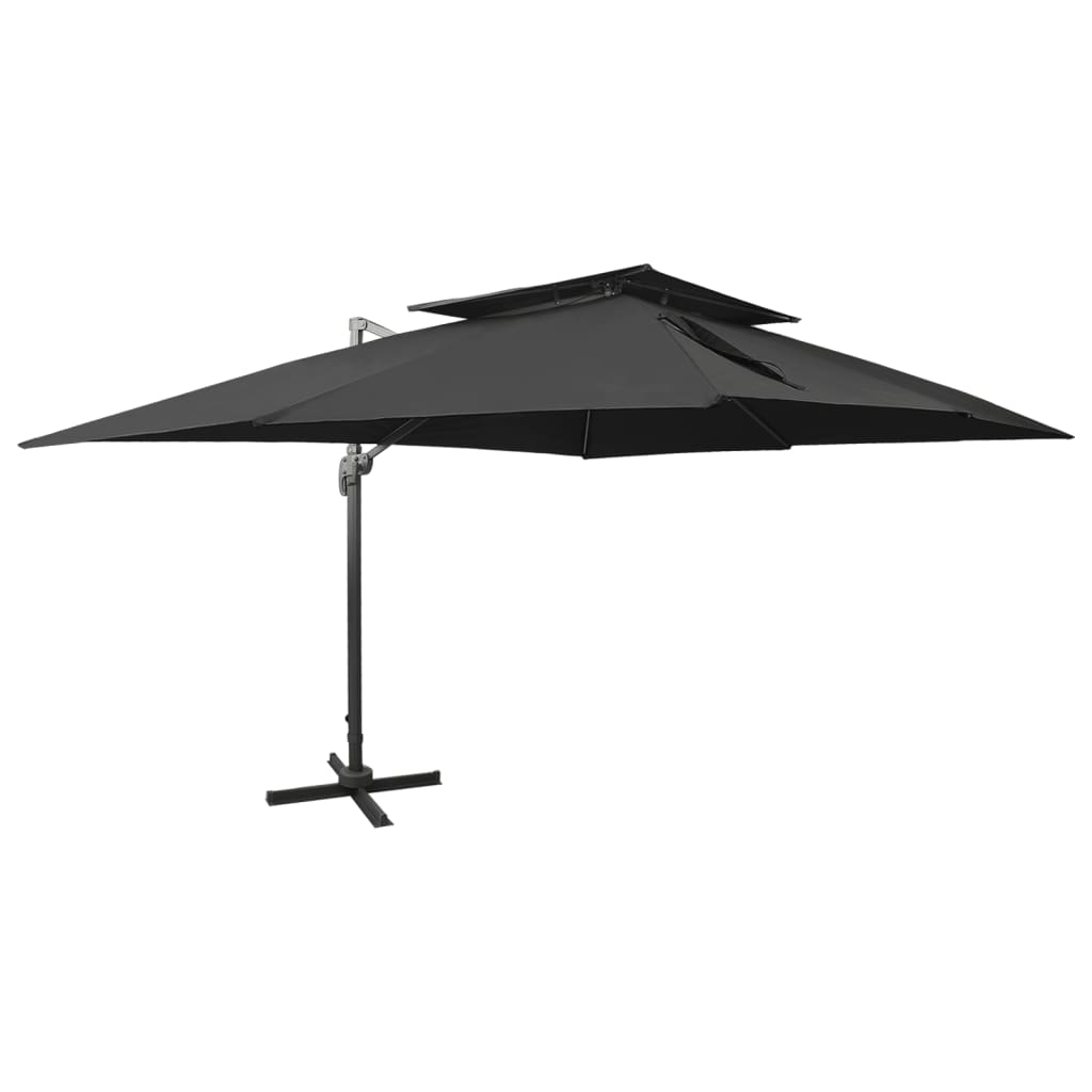 Cantilever Garden Parasol With Double Top 400X300 Cm