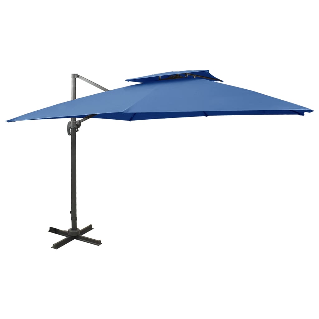 Cantilever Garden Parasol With Double Top 400X300 Cm