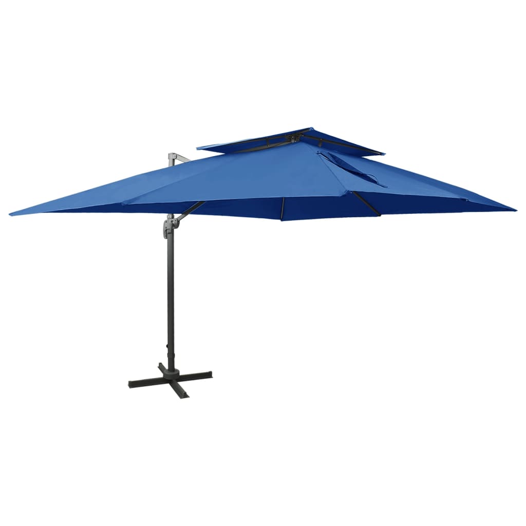 Cantilever Garden Parasol With Double Top 400X300 Cm