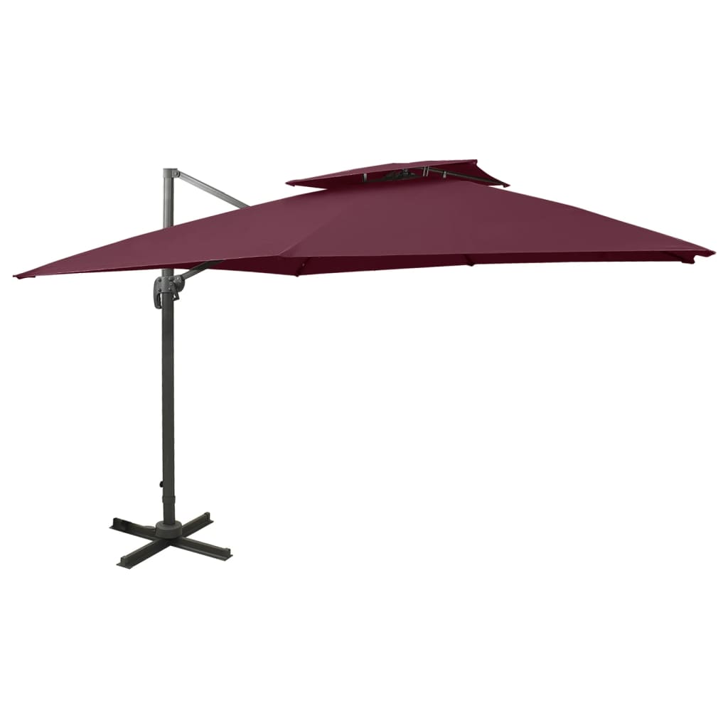 Cantilever Garden Parasol With Double Top 400X300 Cm