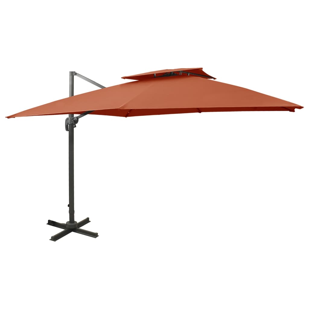 Cantilever Garden Parasol With Double Top 400X300 Cm
