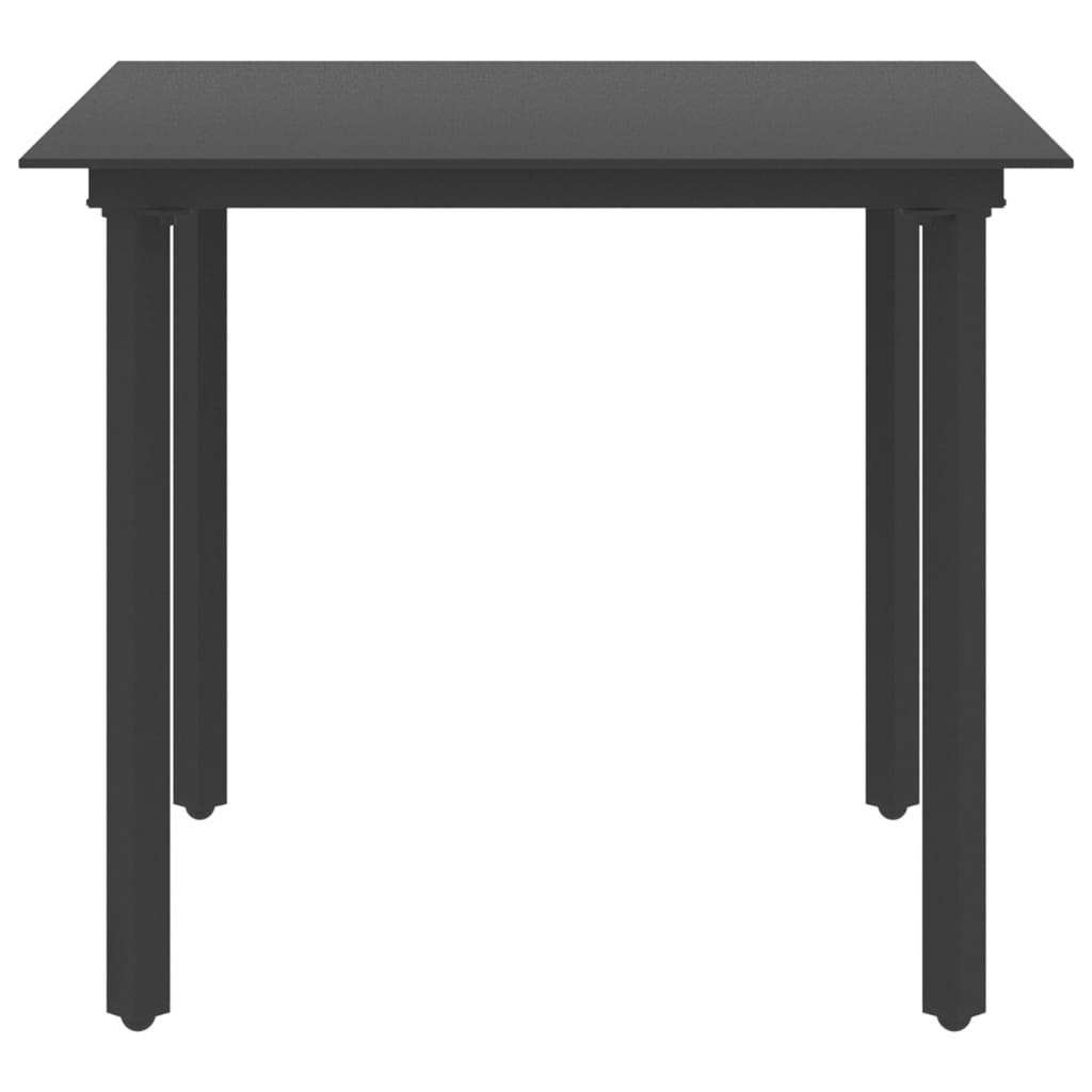 Garden Dining Table Black Steel And Glass
