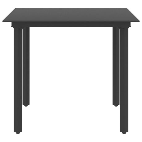 Garden Dining Table Black Steel And Glass