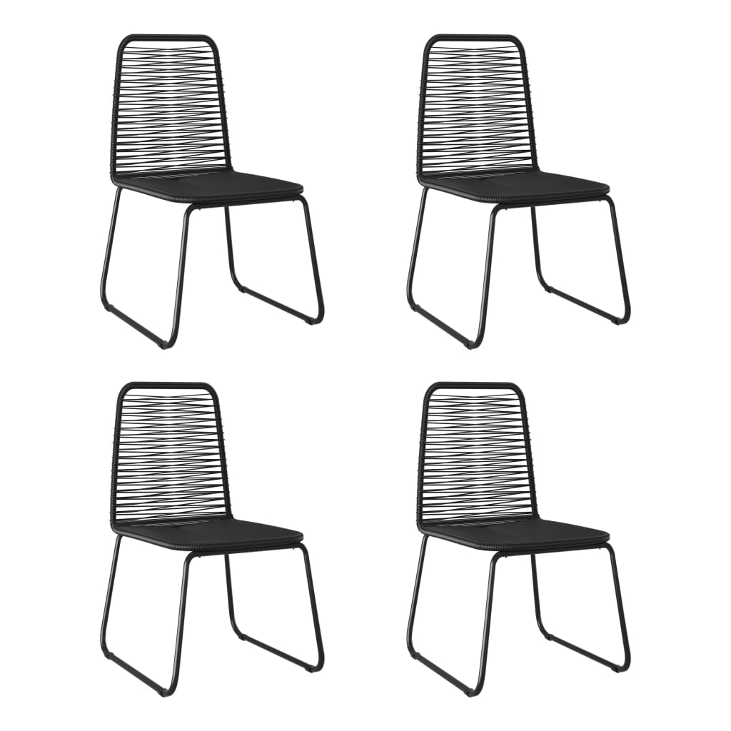 Outdoor Chairs 2 Pcs Poly Rattan Black