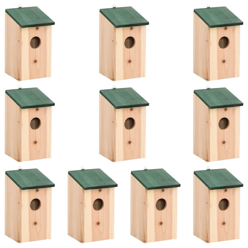Bird Houses 4 Pcs Wood 12X12X22 Cm