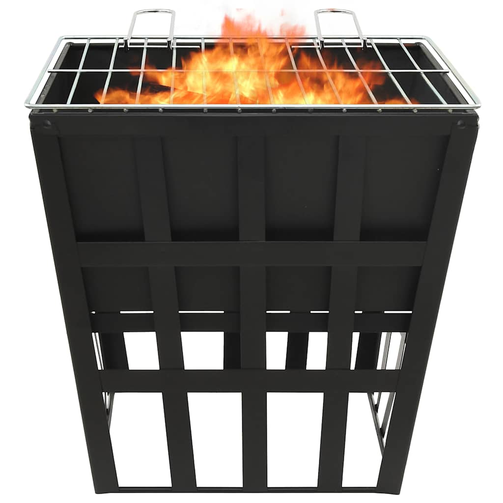 2-In-1 Fire Pit And Bbq 34X34X48 Cm Steel