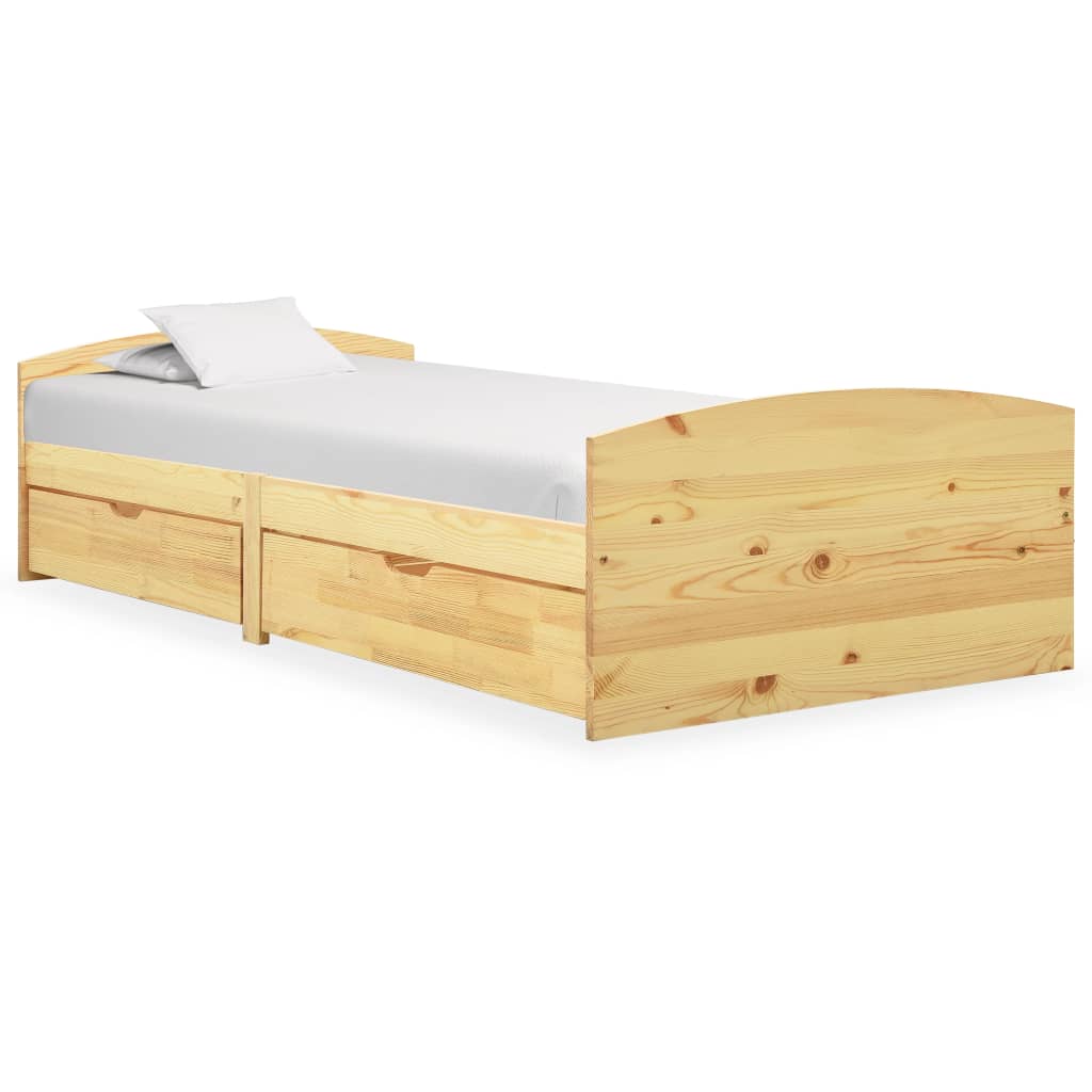 Bed Frame With 2 Drawers Without Mattress 90X200 Cm