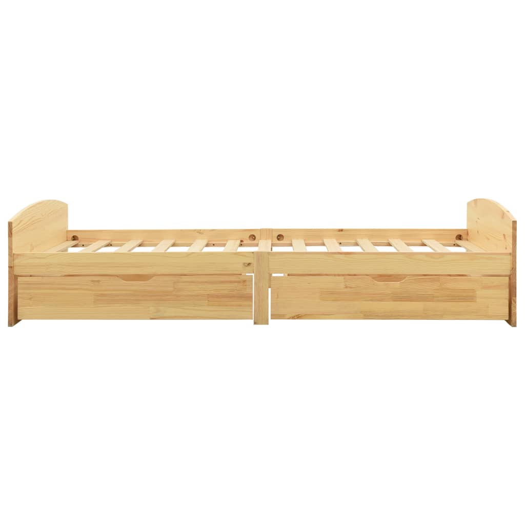 Bed Frame With 2 Drawers Without Mattress 90X200 Cm