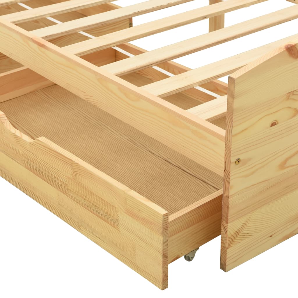 Bed Frame With 2 Drawers Without Mattress 90X200 Cm