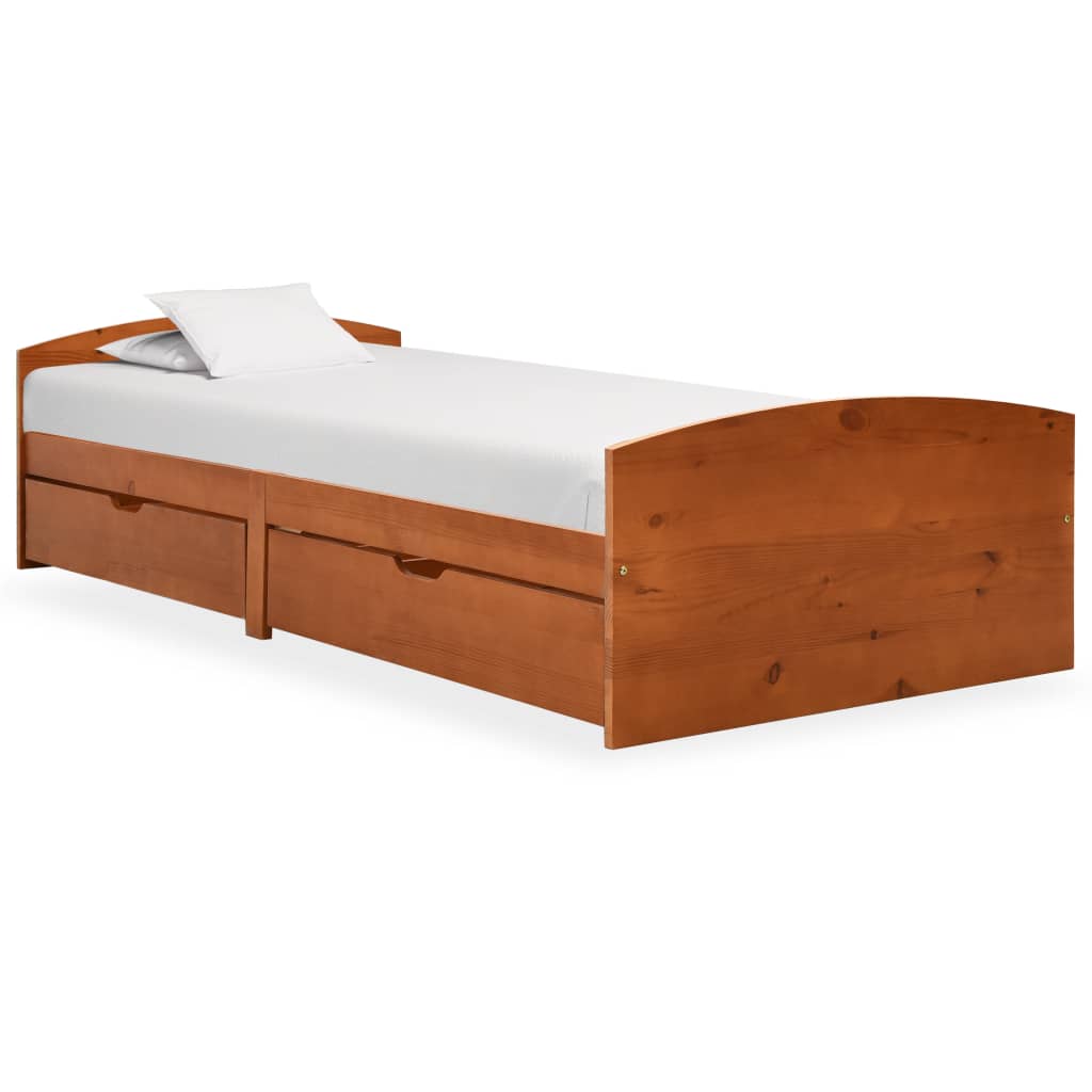 Bed Frame With 2 Drawers Without Mattress 90X200 Cm