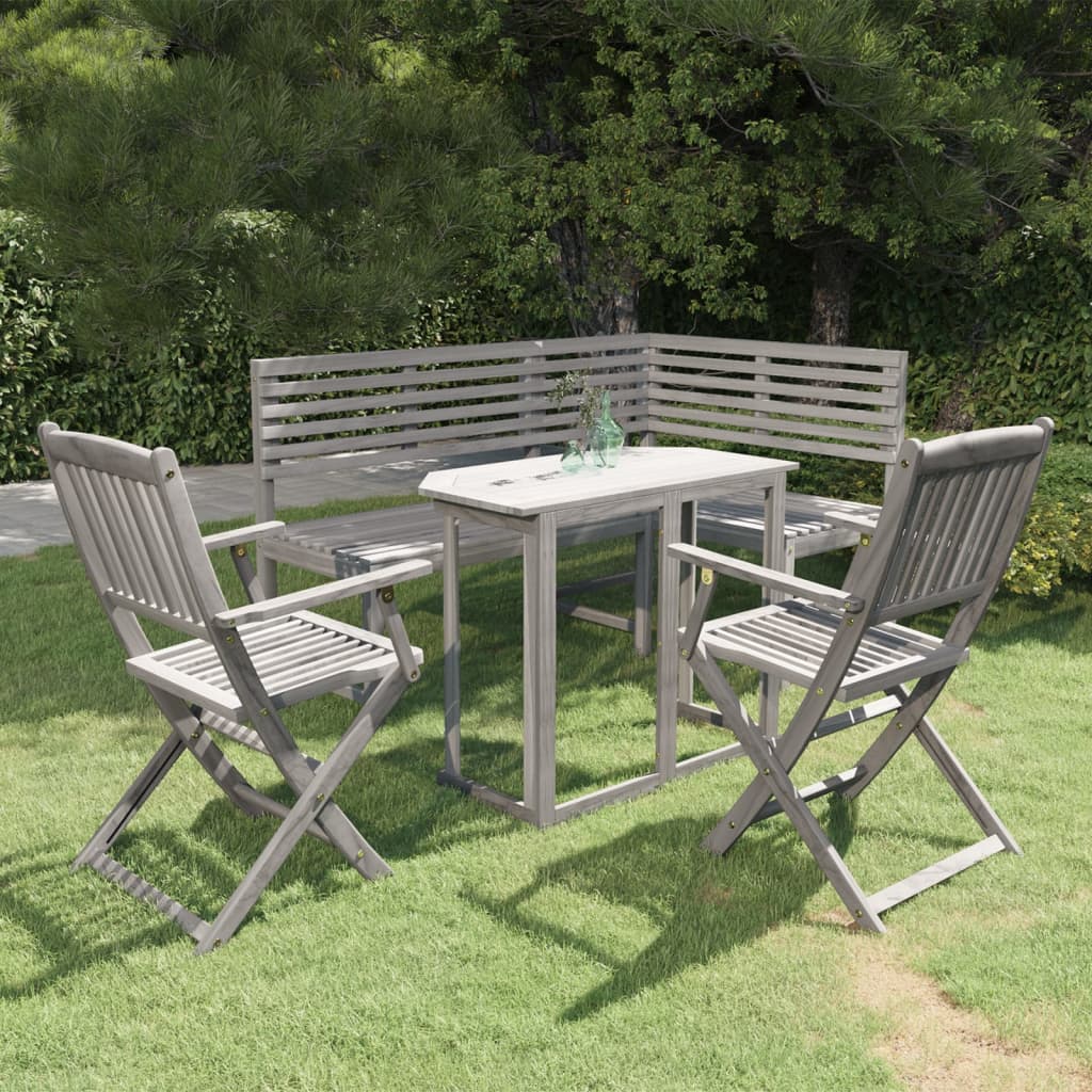 4 Piece Bistro Set Solid Acacia Wood