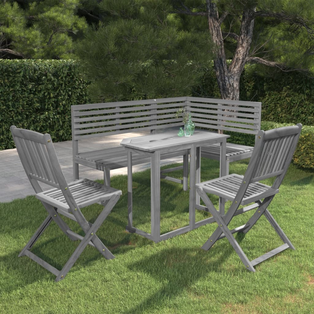 4 Piece Bistro Set Solid Acacia Wood
