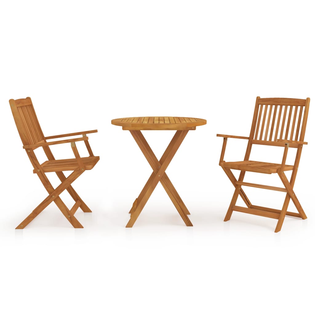 3 Piece Folding Garden Dining Set Solid Acacia Wood 70 Cm