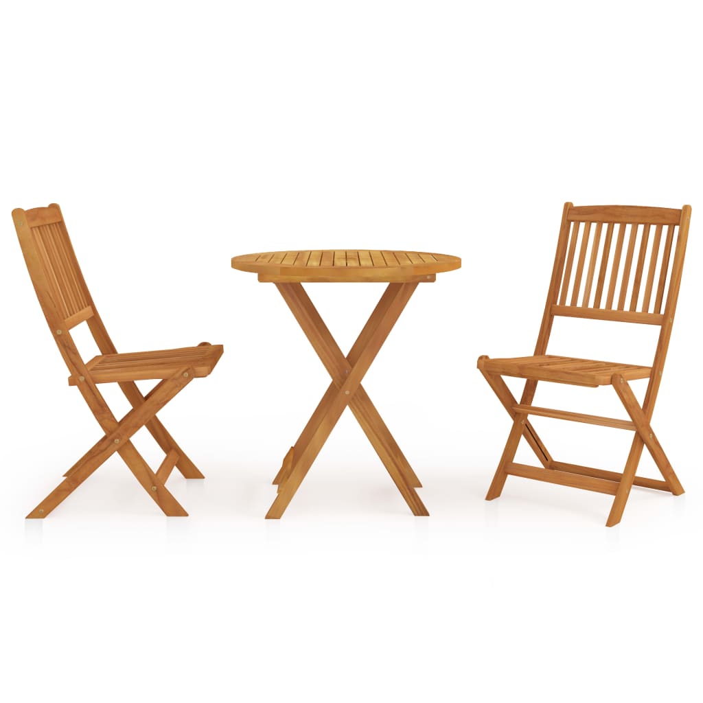 3 Piece Folding Garden Dining Set Solid Acacia Wood 70 Cm