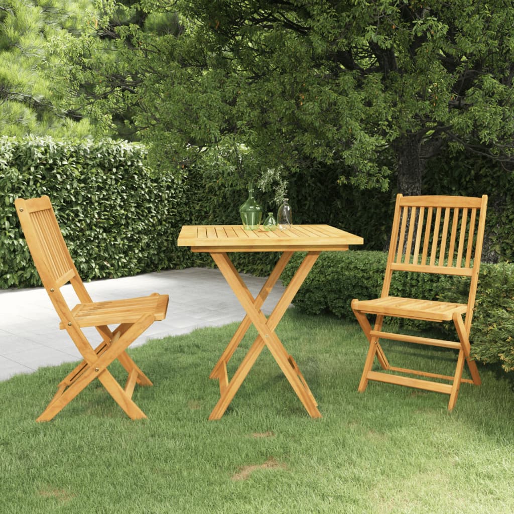 3 Piece Folding Garden Dining Set Solid Acacia Wood 70 Cm