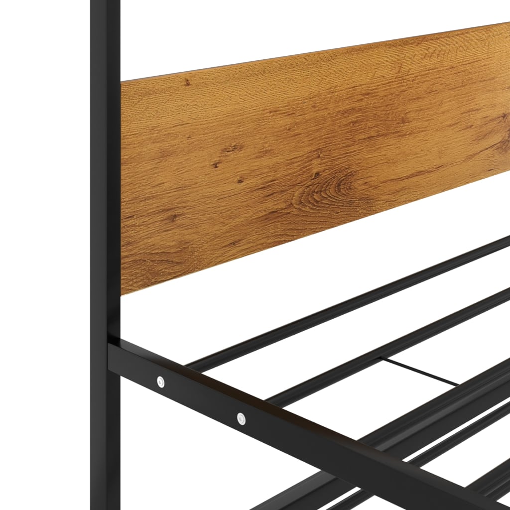 Pull-Out Bed Frame Without Mattress Black Metal 90X200 Cm