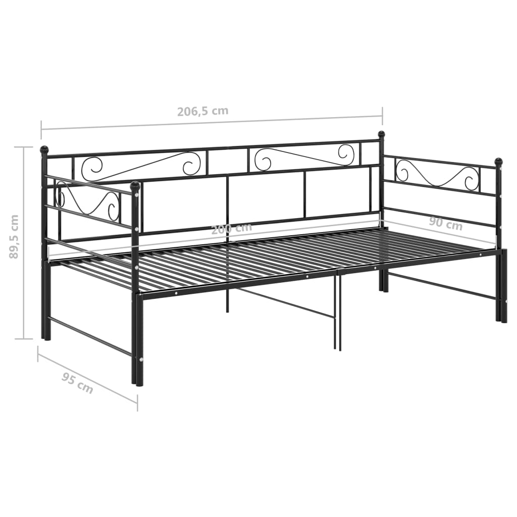 Pull-Out Sofa Bed Frame Without Mattress Metal 90X200 Cm