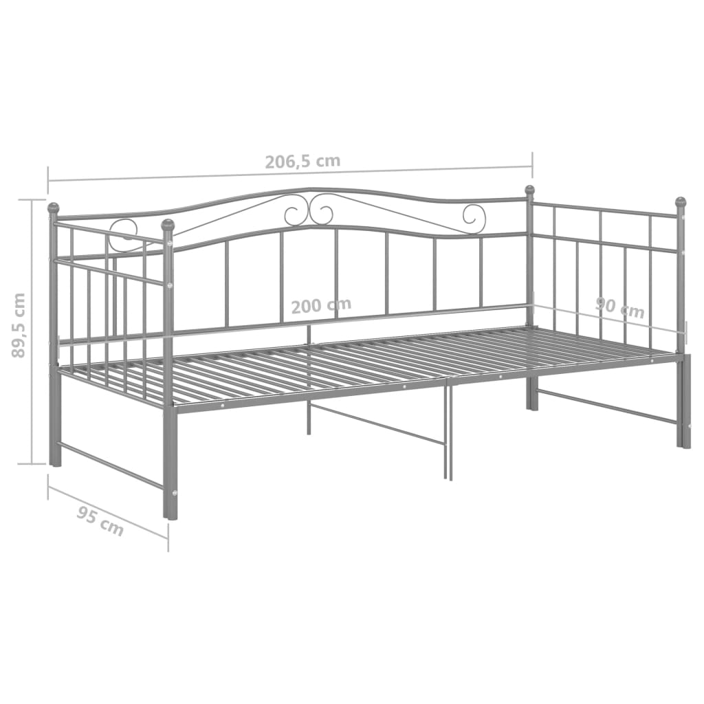 Pull-Out Sofa Bed Frame Without Mattress Metal 90X200 Cm