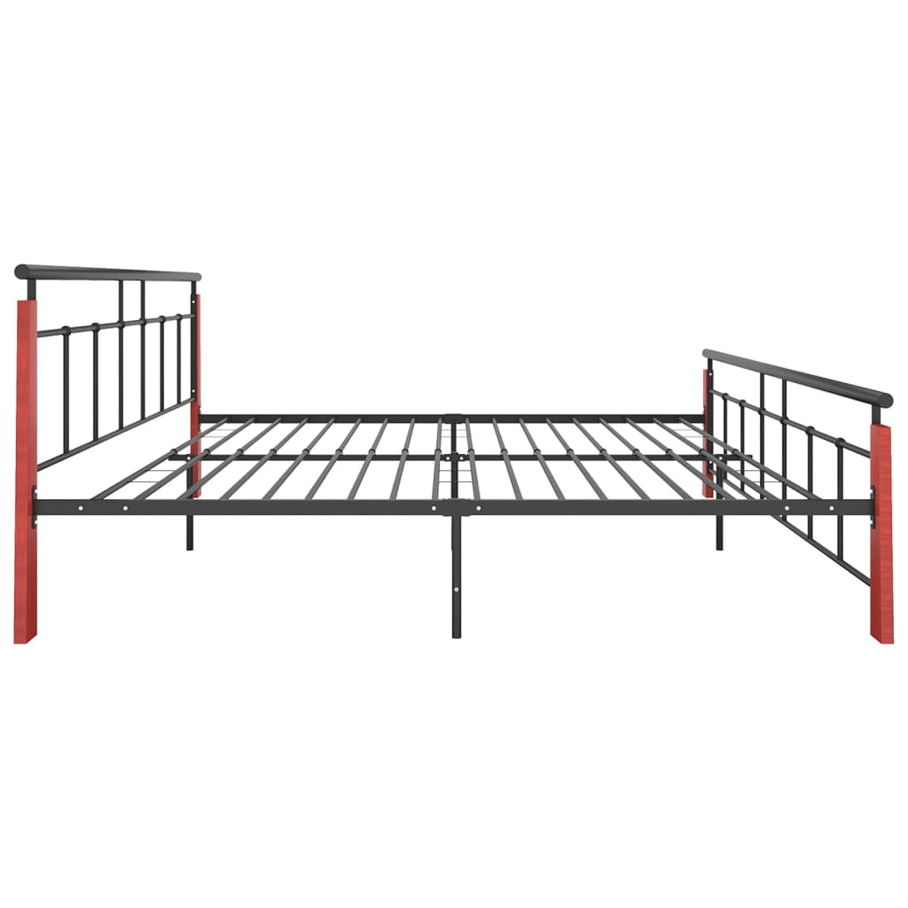 Bed Frame Without Mattress Metal And Solid Oak Wood