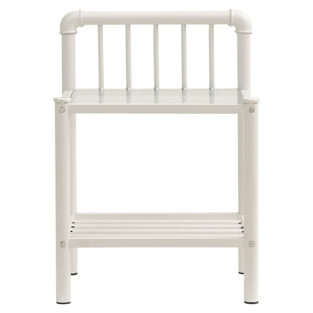 Bedside Cabinet White&Transparent 45X34.5X62.5 Cm Metal & Glass