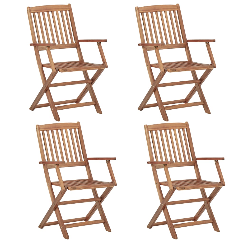 Folding Outdoor Chairs 2 Pcs Solid Acacia Wood