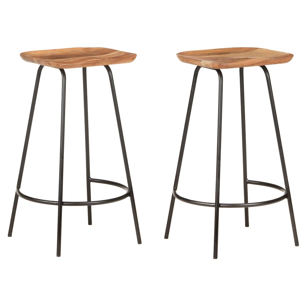 Bar Stools 4 Pcs Solid Acacia Wood