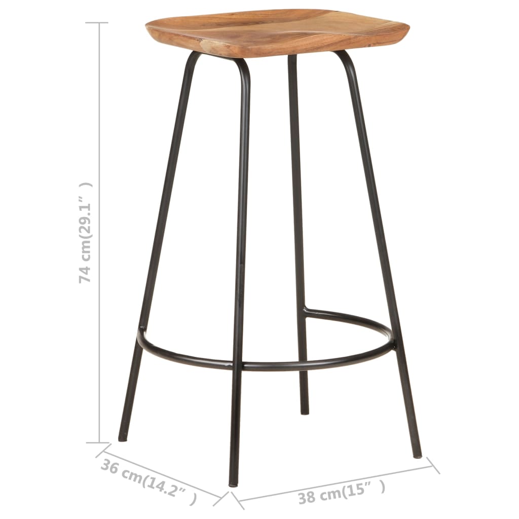 Bar Stools 4 Pcs Solid Acacia Wood