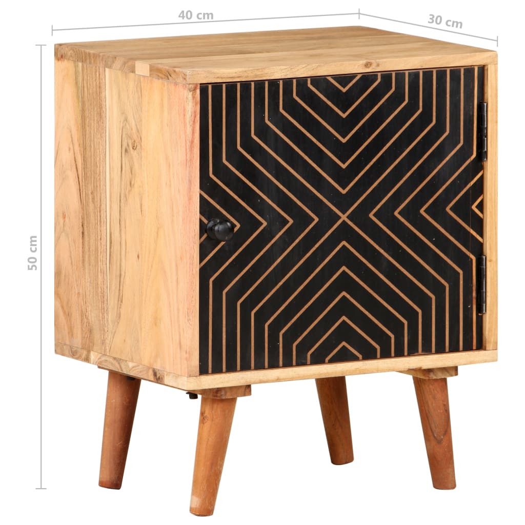 Bedside Cabinet 40X30X50 Cm Solid Acacia Wood