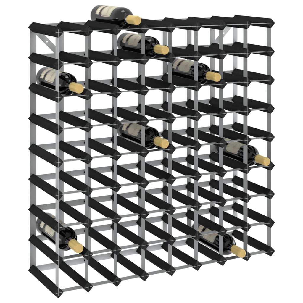 Wine Rack For 20 Bottles Black Solid Pine Wood