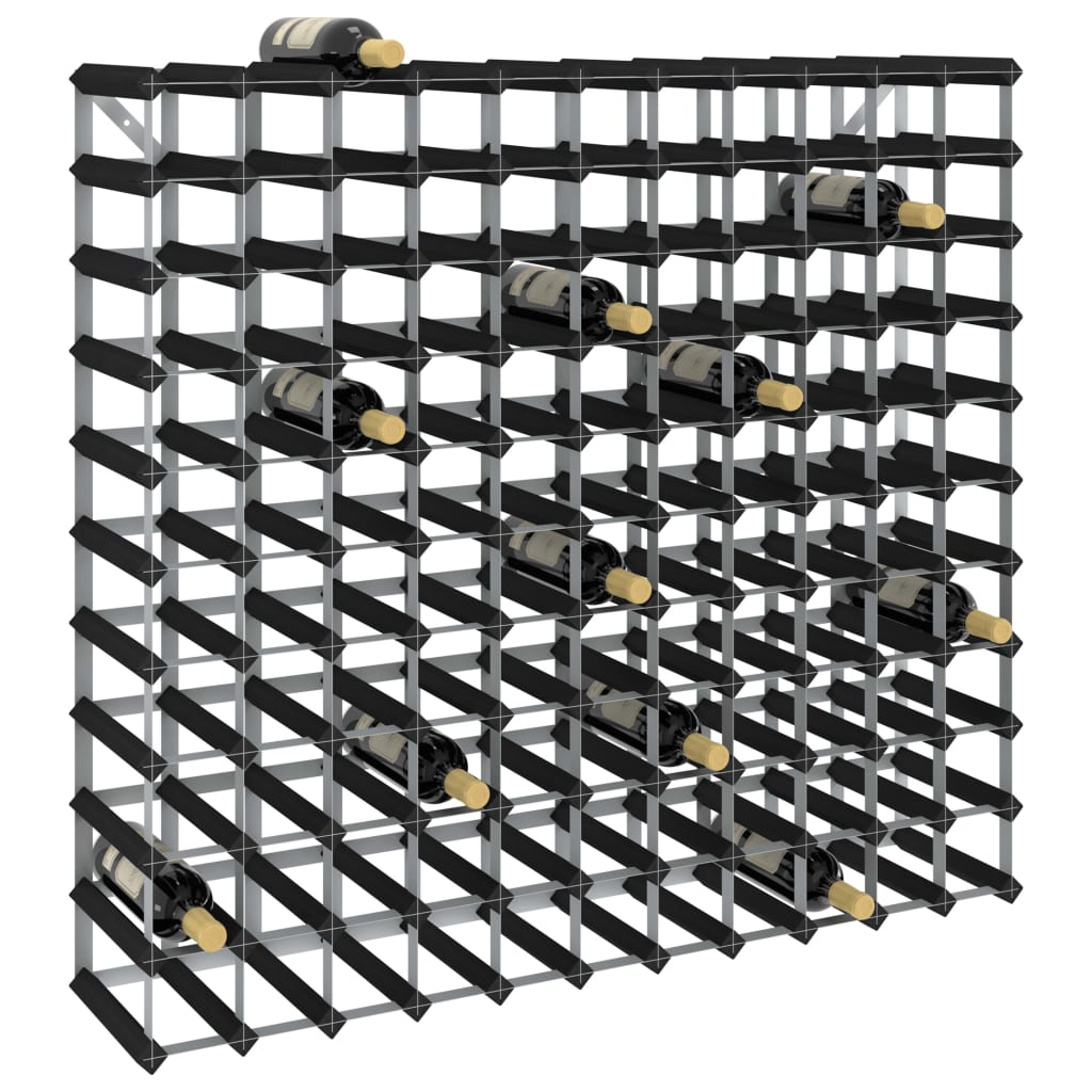 Wine Rack For 20 Bottles Black Solid Pine Wood