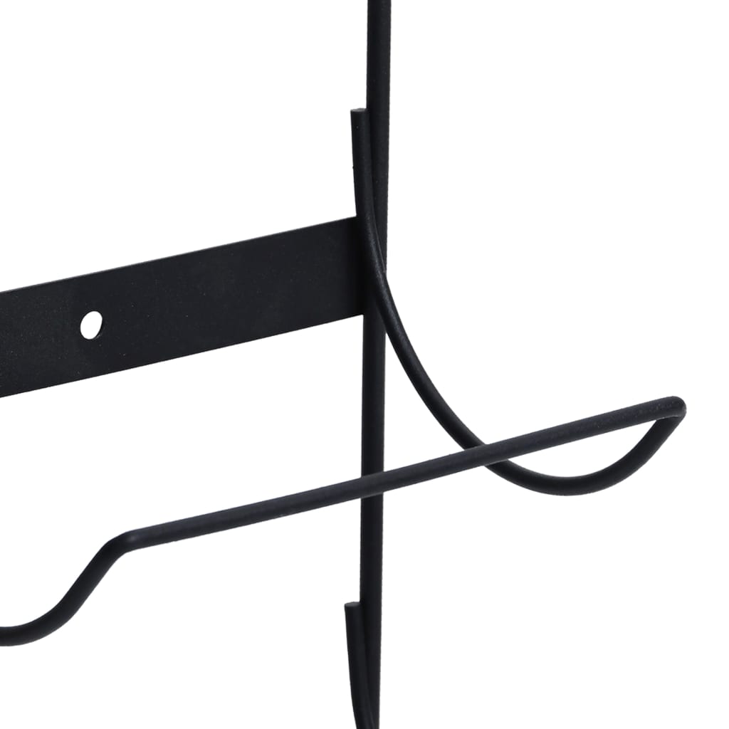 Wall Mounted Wine Rack For 5 Bottles Black Iron