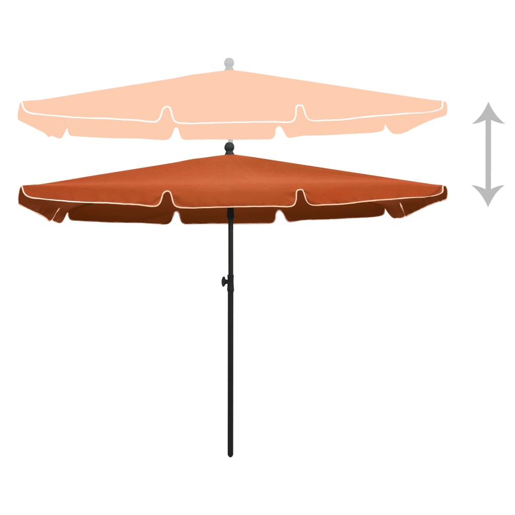 Garden Parasol With Pole 210X140 Cm