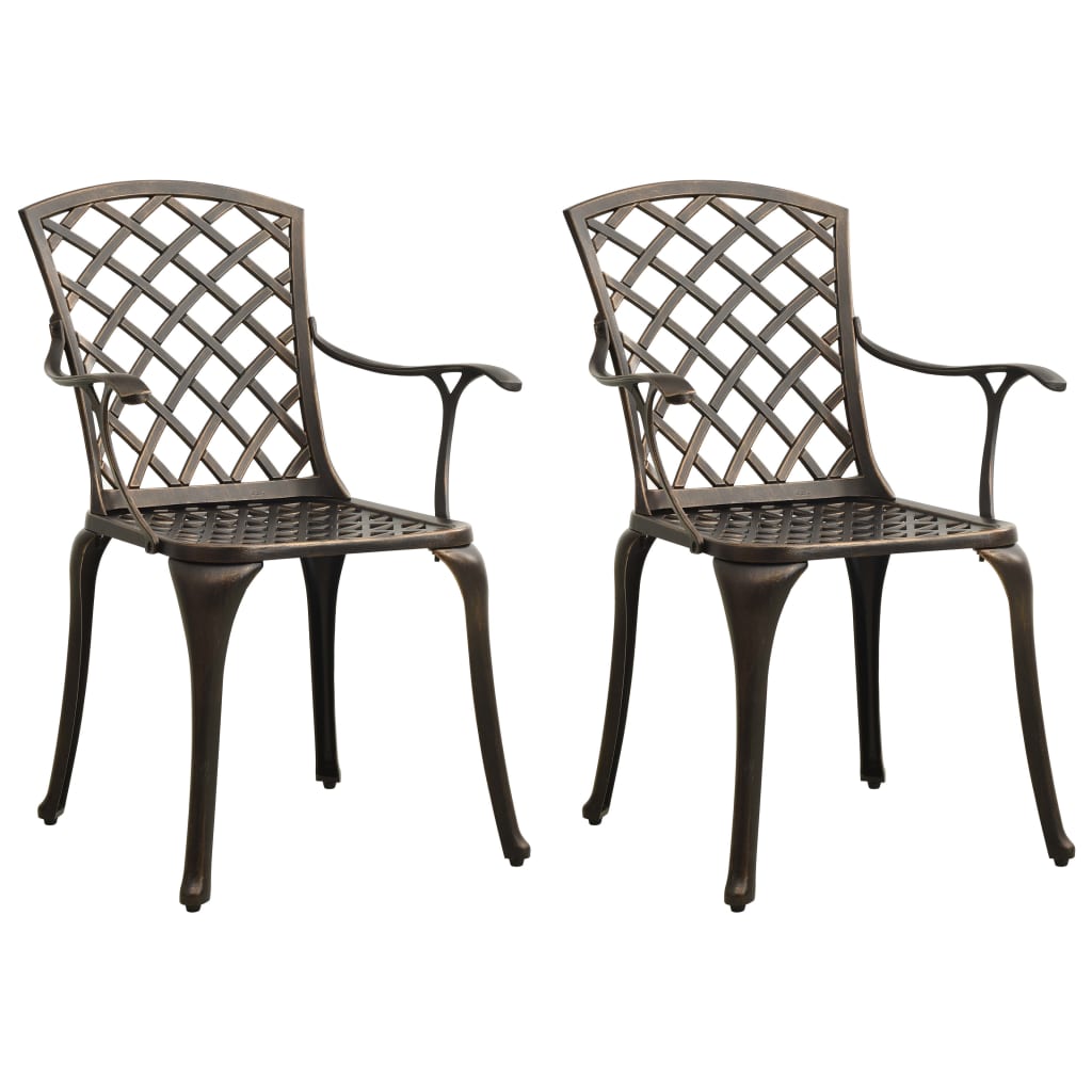 Garden Chairs 2 Pcs Cast Aluminium